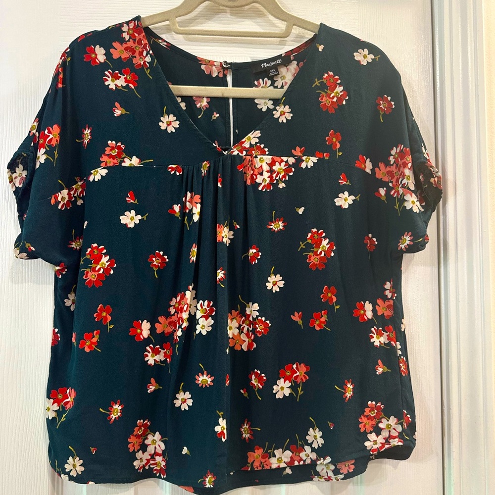 Madewell Rhyme Top in Spruce Blooms